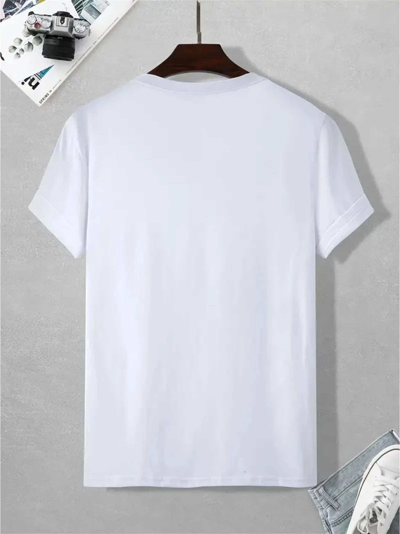 Camiseta de manga corta con cuello redondo para hombre, 100% algodón, informal, holgada, con estampado de letras, cómoda, deportiva, para verano