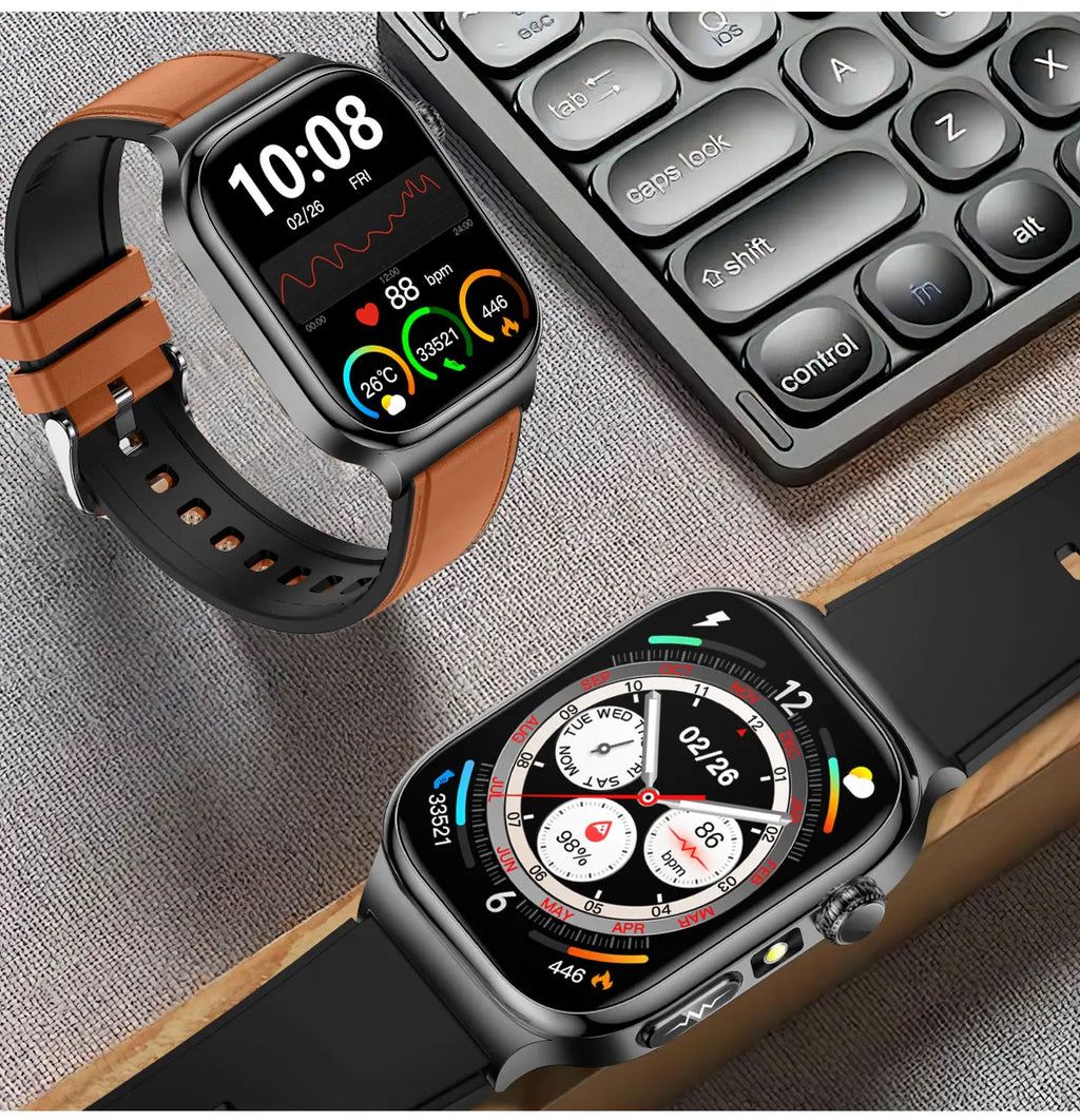 Nuevo Reloj Inteligente de Salud Nivel Hospitalario 2026 con Medición de Grasa Corporal, ECG, Oxígeno en Sangre, Presión Arterial, Pantalla AMOLED HD, Llamadas y Funciones Deportivas para Hombre