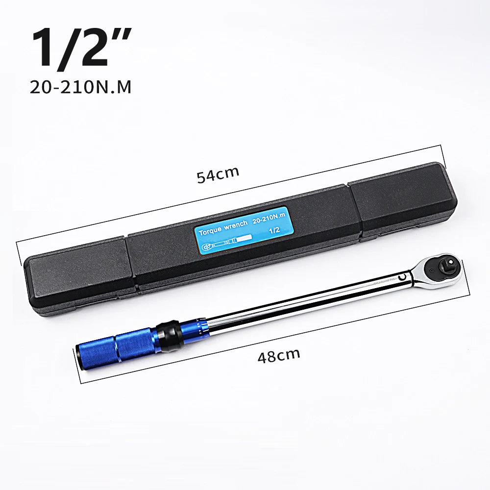 1/2 3/8 1/4 Torque Wrench, Square Drive, High Precision Adjustable Ratchet Wrench, Professional Automotive Tool for Bicycle