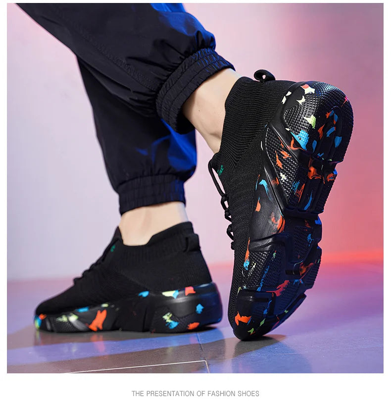 Zapatillas de deporte para hombre, zapatos para mujer, calcetines de tendencia de tenis, zapatos para caminar, mocasines, transpirables, informales, para correr, verano, verde, talla grande 35-47