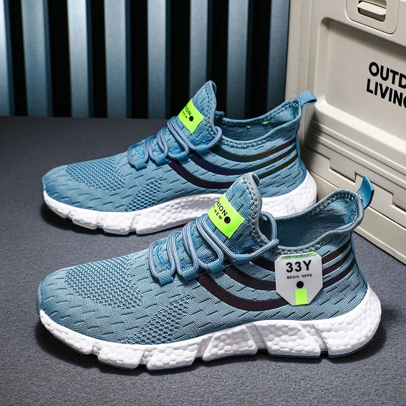 2025 zapatos para hombre, zapatillas transpirables para correr para hombre, zapatos de malla cómodos y ligeros para exteriores, zapatillas para caminar Unisex para mujer