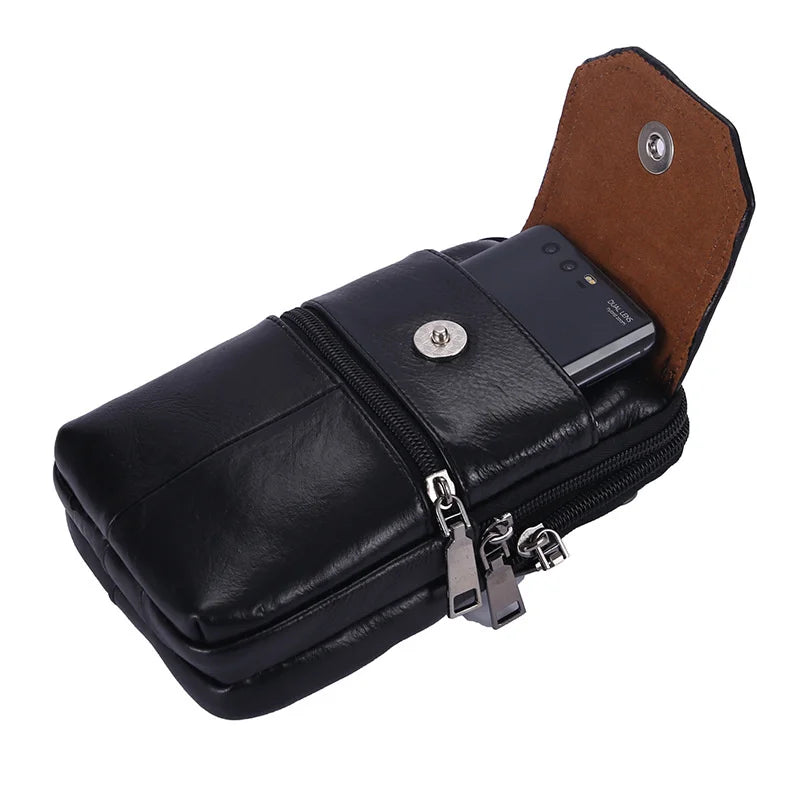 Bolso cruzado de cuero Vintage ligero para hombre, bolsa de mensajero pequeña para almacenamiento de teléfono y pasaporte, 1 ud.