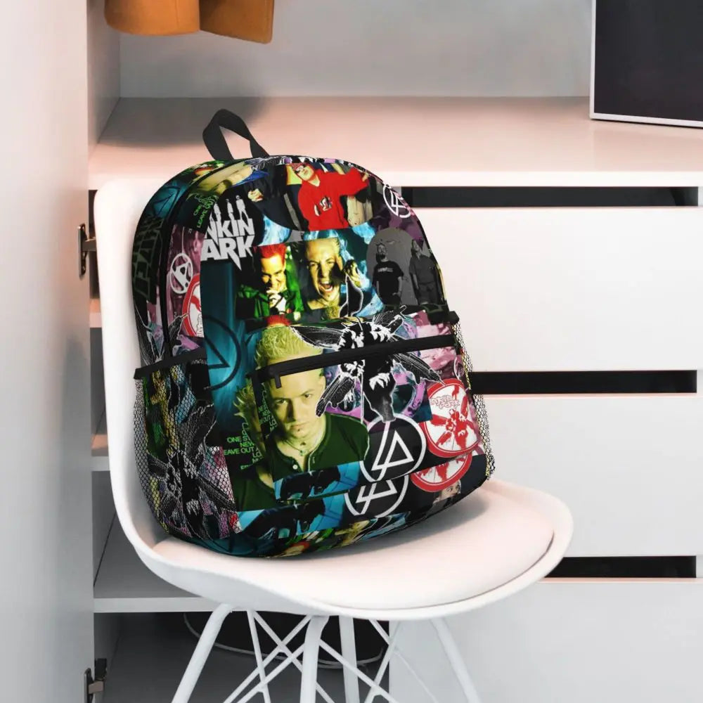 L-Linkin-S P-Park-S Band Mochila para estudiantes Mochila escolar Mochila de viaje para senderismo para niños y niñas Mochila de moda Bolsos de hombro