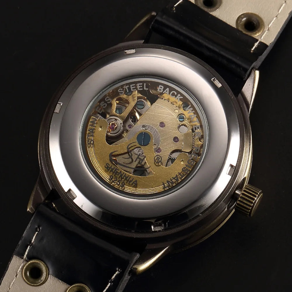 Relojes mecánicos automáticos para hombre, reloj de pulsera con esqueleto de Tourbillon, luminoso, de lujo