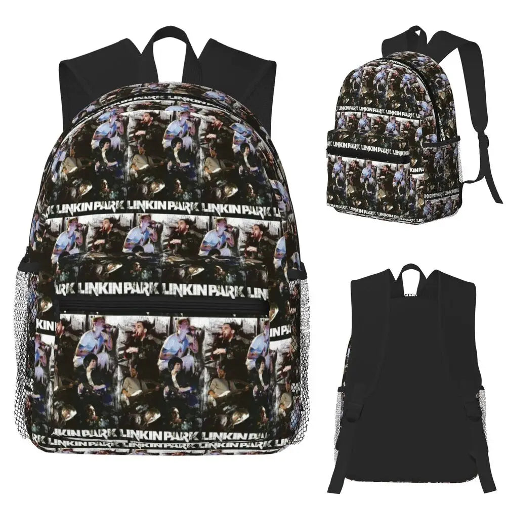 L-Linkin-S P-Park-S Band Mochila para estudiantes Mochila escolar Mochila de viaje para senderismo para niños y niñas Mochila de moda Bolsos de hombro