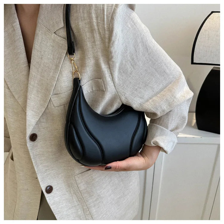 Elegante bolso de axila de cuero de Pu en relieve para mujer, bolso de hombro, bolso de mano de moda, bolso cruzado versátil para ir al trabajo