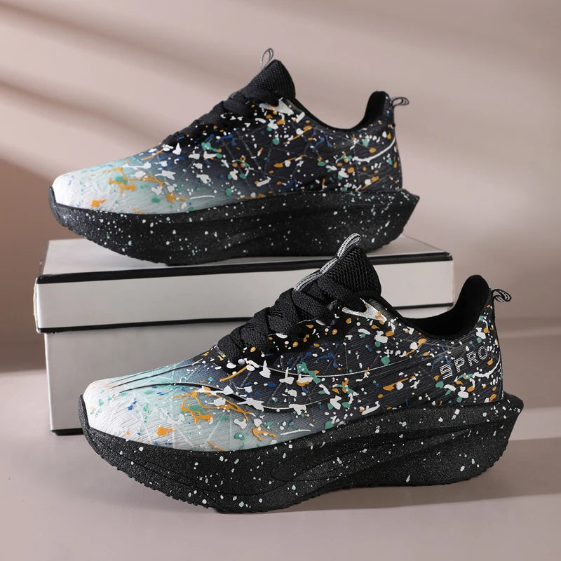 Zapatillas Deportivas para Mujer con Placa de Carbono Degradada, Amortiguadoras, Transpirables, Ligeras y Antideslizantes