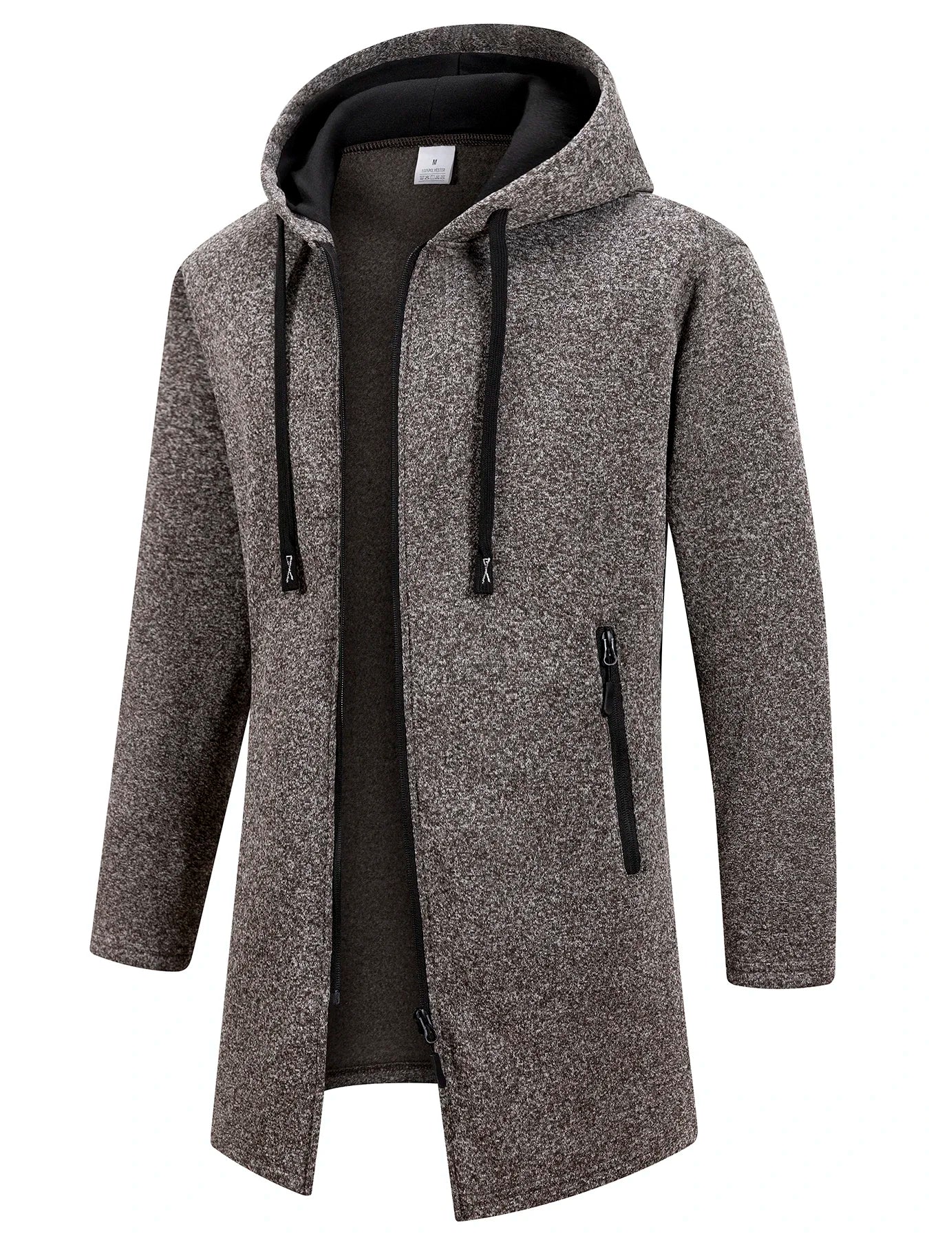 Chaqueta cálida de lana con cremallera para hombre, sudaderas de manga larga con cremallera, chaqueta con capucha, abrigo, ropa de calle cálida, otoño e invierno
