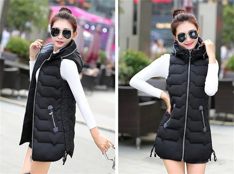 2026 chaquetas abrigo Mujer chaleco Otoño Invierno chaleco con capucha Mujer Veste Mujer Parkas largas Chaqueta Para Mujer Casaco ropa femenina