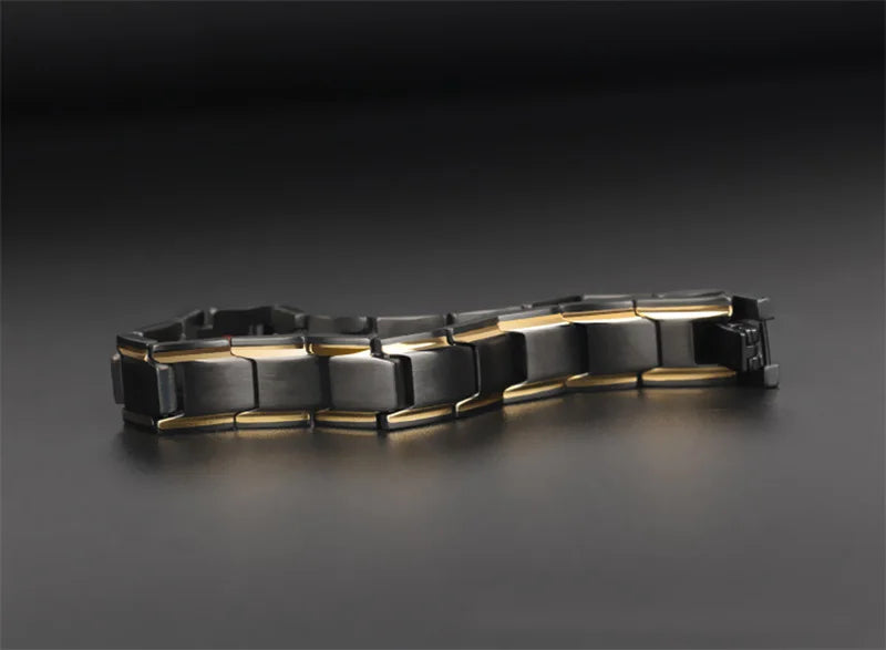Gran oferta, pulsera de lujo a la moda para la salud, pulsera de energía para hombres, pulseras biomagnéticas antifatiga y antiradiación de acero inoxidable, joyería