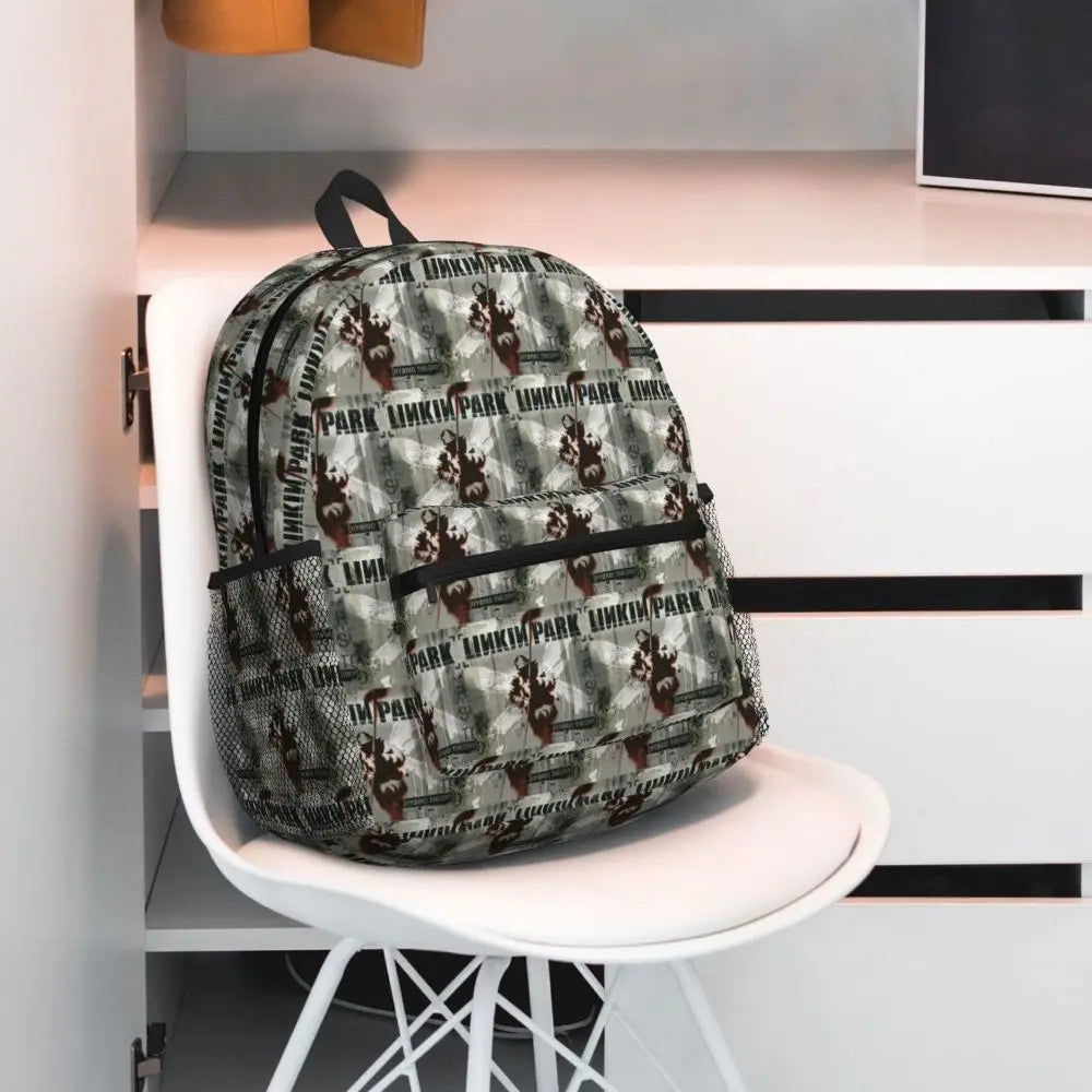 L-Linkin-S P-Park-S Band Mochila para estudiantes Mochila escolar Mochila de viaje para senderismo para niños y niñas Mochila de moda Bolsos de hombro