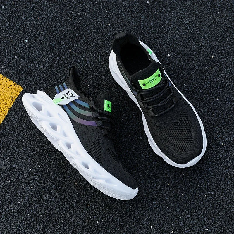 Zapatillas de deporte de malla para hombre, Calzado cómodo y ligero para senderismo al aire libre, transpirable, a la moda, zapatos informales para correr, Tenis