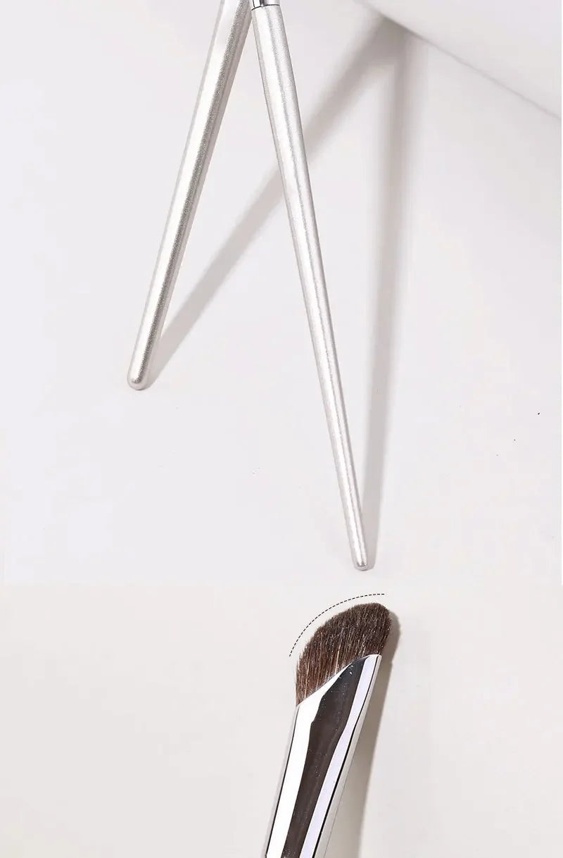 Pincel para Contorno de Nariz, Pincel Plano para Contorno de Nariz, Pincel Angulado para Maquillaje de Contorno, Pincel de Pelo Natural Angulado para Difuminar Sombras