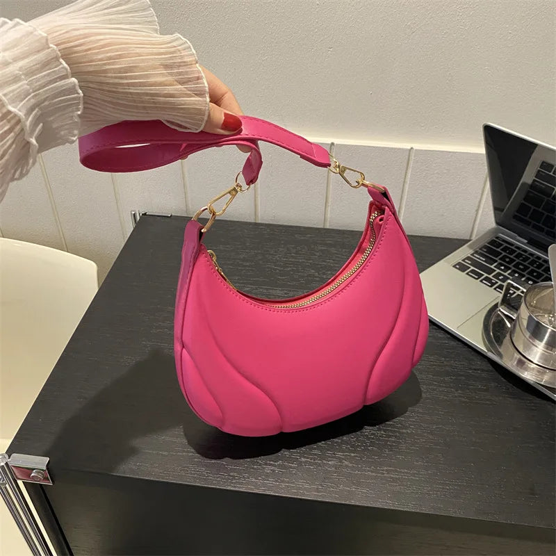 Elegante bolso de axila de cuero de Pu en relieve para mujer, bolso de hombro, bolso de mano de moda, bolso cruzado versátil para ir al trabajo