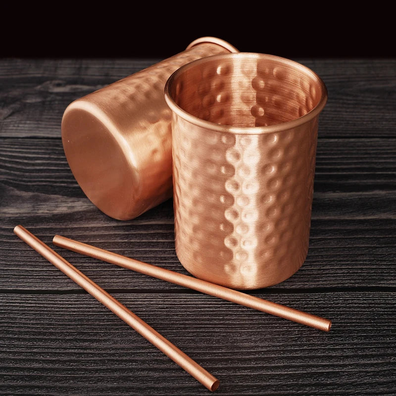 Nuevas tazas 100% cobre puro, tazas Moscow Mule de cobre puro sólido, tazas de cóctel de 400 ml, tazas para cerveza, leche y otras bebidas.