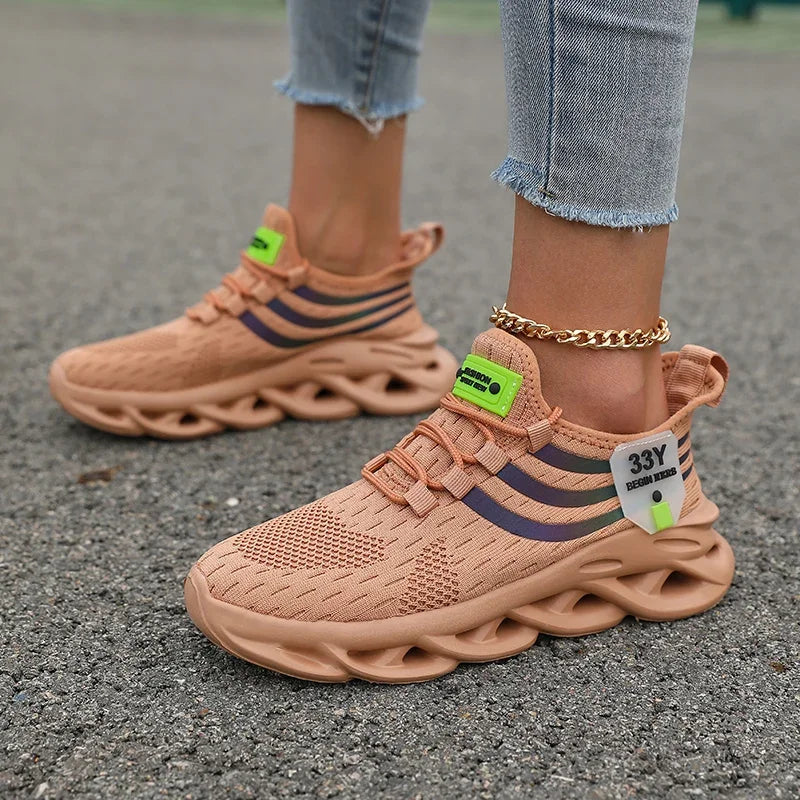 Zapatillas de deporte de malla para hombre, Calzado cómodo y ligero para senderismo al aire libre, transpirable, a la moda, zapatos informales para correr, Tenis
