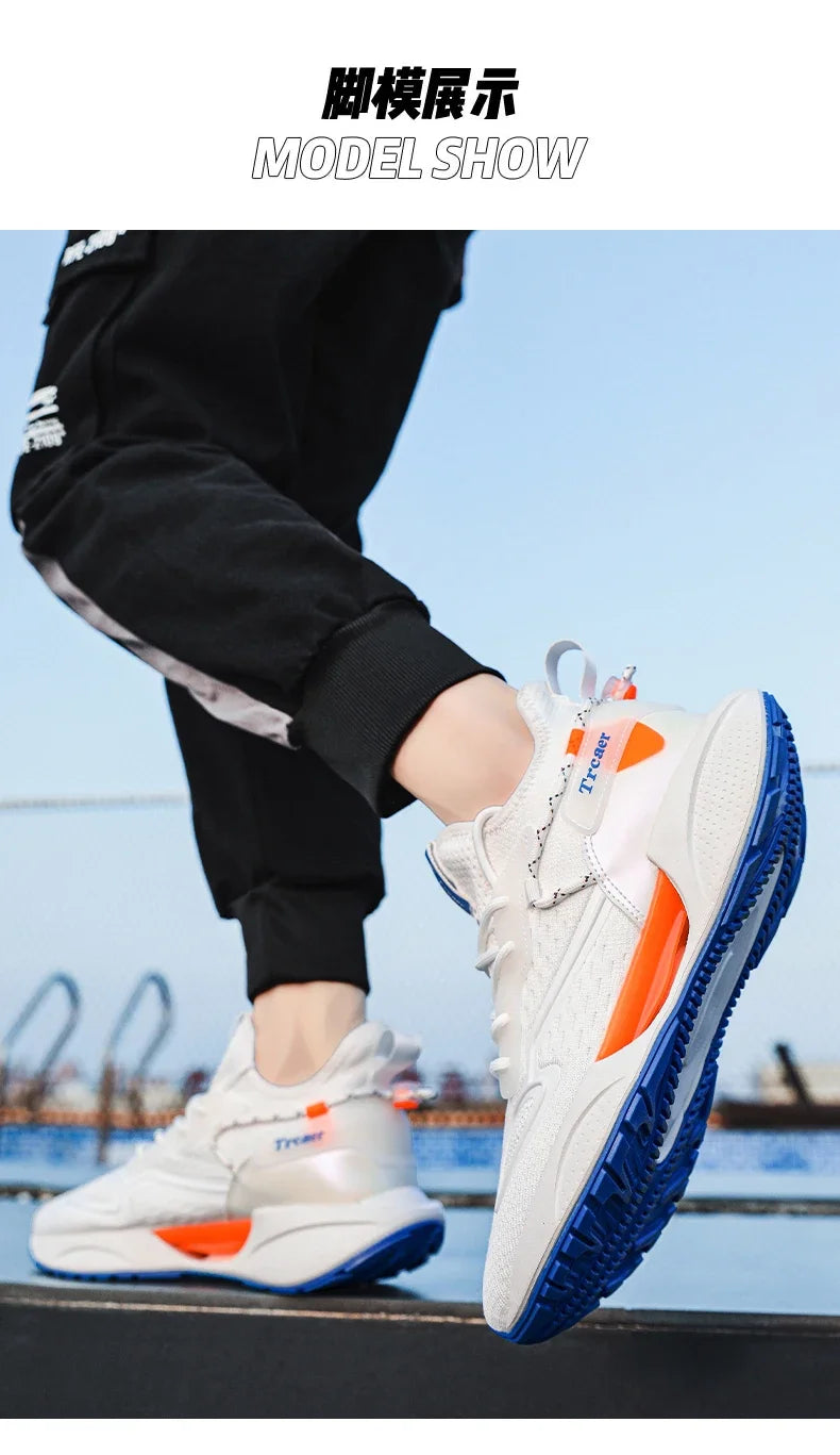 Zapatillas de deporte para hombre, zapatillas para correr de alta calidad con zapato de palomitas de maíz, cómodas zapatillas Unisex para correr, caminar, tenis informales, transpirables y ligeras
