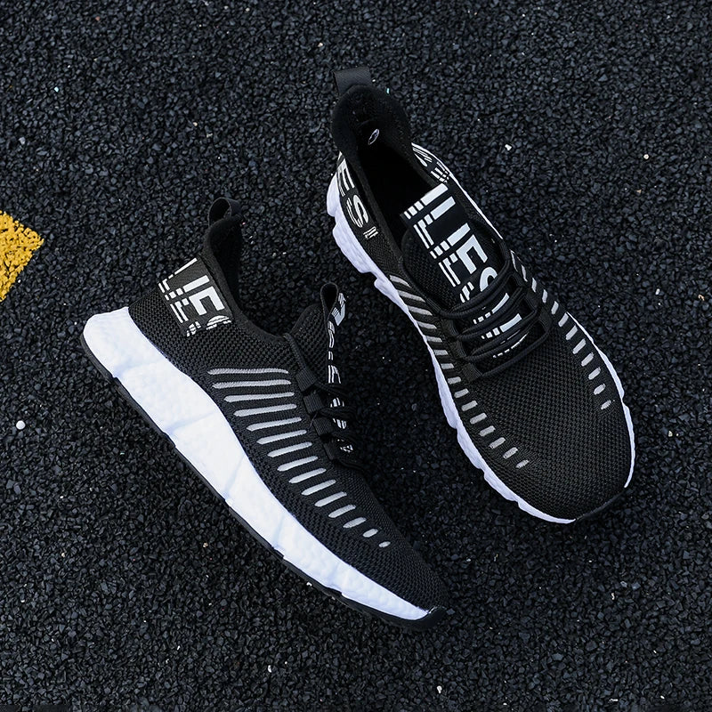 Zapatillas de tenis informales de malla para hombre, zapatos vulcanizados transpirables, suela suave, ligeros, al aire libre para senderismo, cómodos para correr, Verano