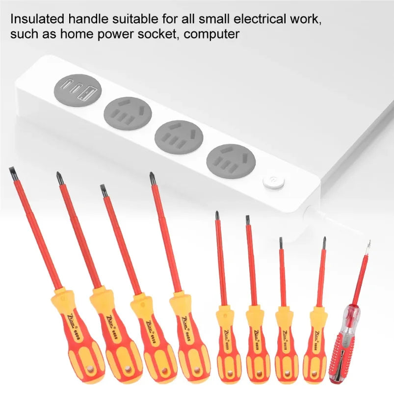 Juego de destornilladores magnéticos multifuncionales con aislamiento - Puntas Phillips/Plana, Herramientas manuales profesionales para electricistas