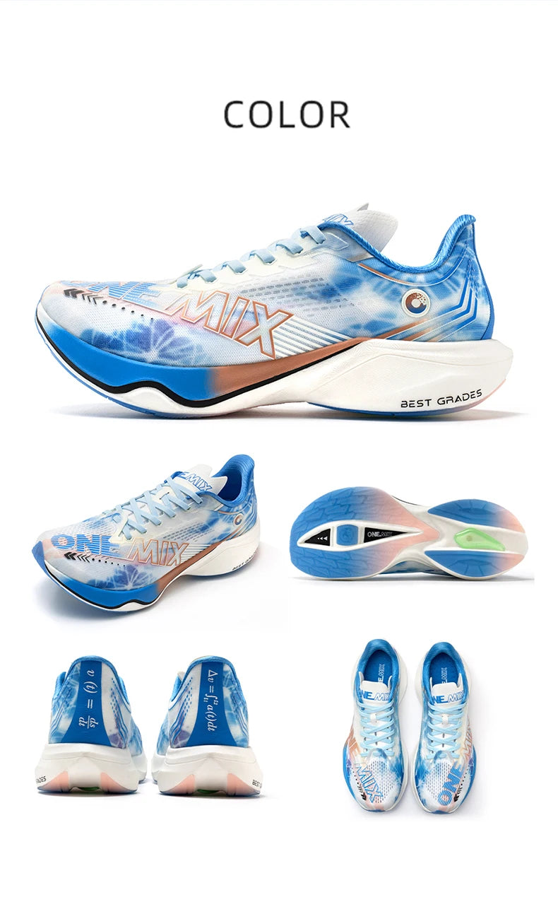 ONEMIX Zapatillas de Running y Entrenamiento con Placa de Carbono de Nylon para Hombre, Amortiguación Completa, Zapatillas Deportivas con Placa de Carbono para Caminar
