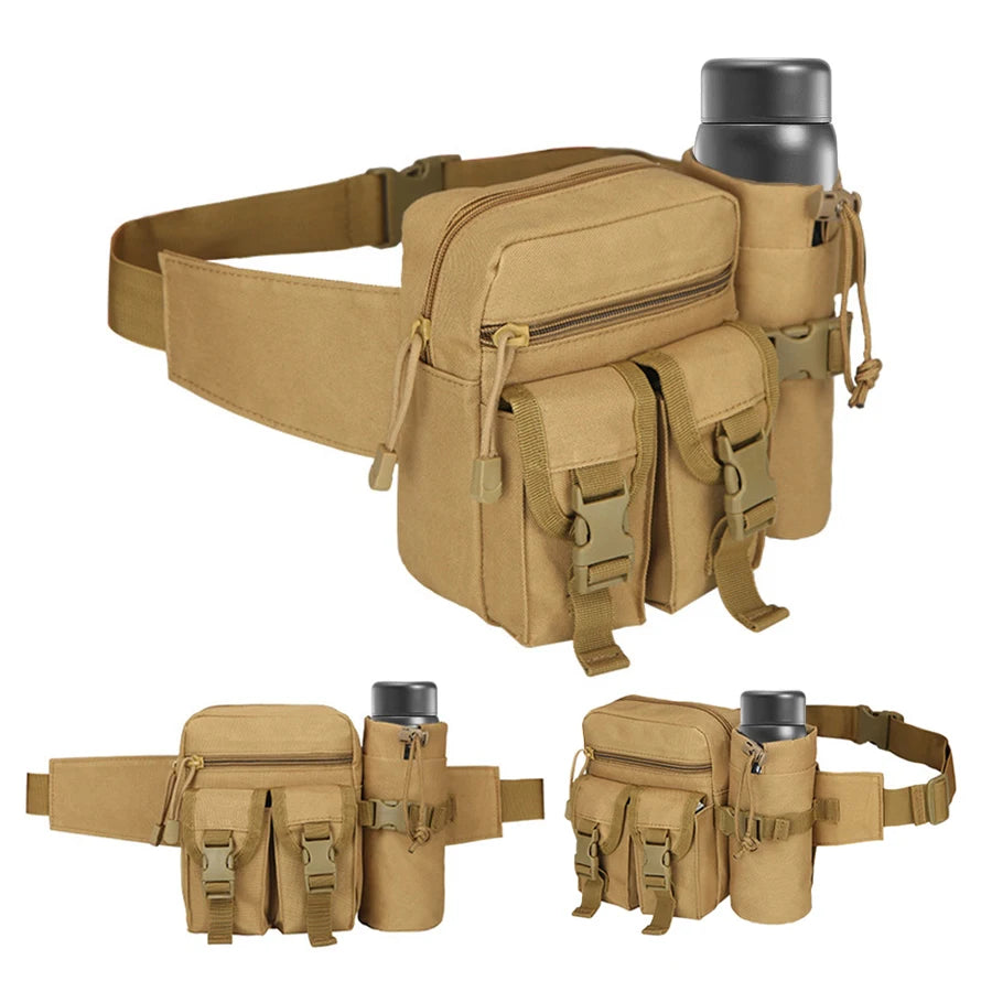 Riñonera Deportiva con Portabotella – Desmontable, para Trekking, Camping y Ciclismo