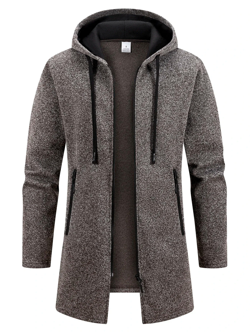 Chaqueta cálida de lana con cremallera para hombre, sudaderas de manga larga con cremallera, chaqueta con capucha, abrigo, ropa de calle cálida, otoño e invierno