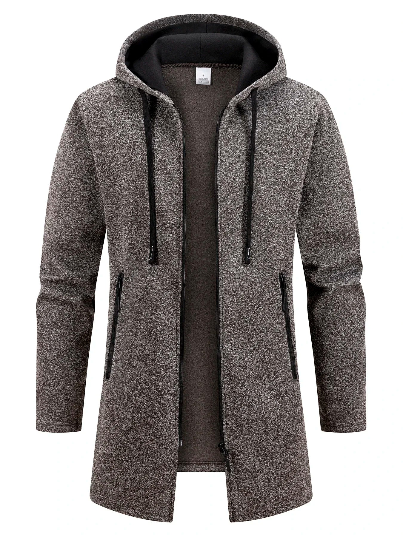 Chaqueta cálida de lana con cremallera para hombre, sudaderas de manga larga con cremallera, chaqueta con capucha, abrigo, ropa de calle cálida, otoño e invierno