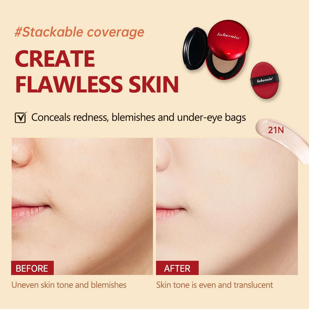 Mask Fit Red Cushion Foundation Long-Lasting Lightweight Buildable Coverage Semi-Matte Finish Korean Cushion Founda