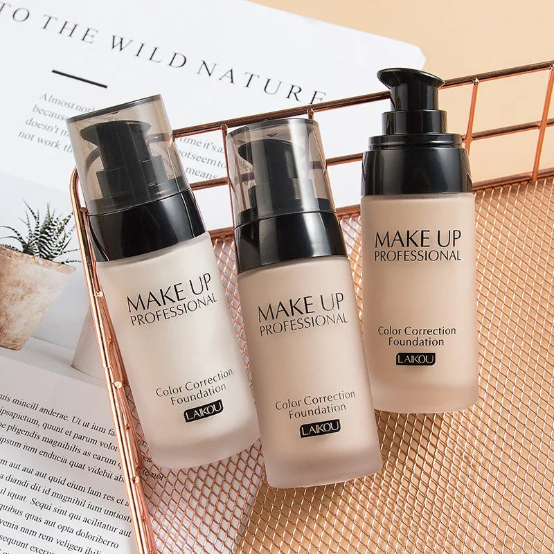 LAIKOU Base de maquillaje Base líquida facial crema BB corrector hidratante control de aceite blanqueamiento maquillaje Maquiagem resistente al agua 40g