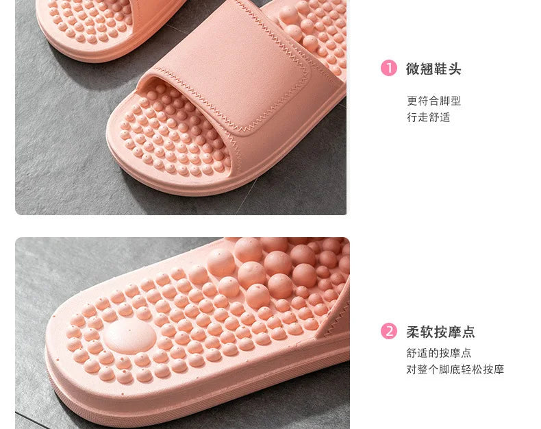 Masajeador de pies, pantuflas para aliviar la tensión, suaves, antideslizantes, zapatos de masaje de acupuntura, herramientas de reflexología para pies, para interiores.