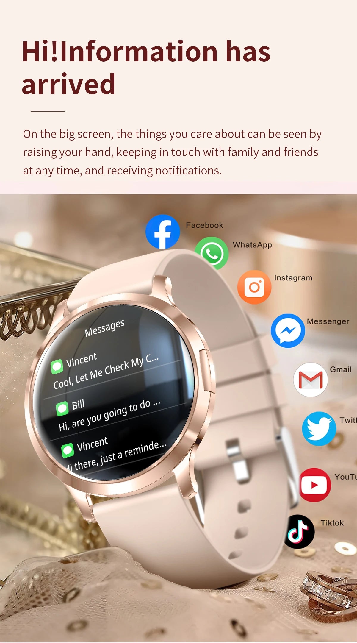 Nuevo reloj inteligente para mujer 1,32 "AMOLED pantalla completamente táctil Bluetooth llamada presión arterial IP68 impermeable NFC 7,3mm pulsera ultrafina