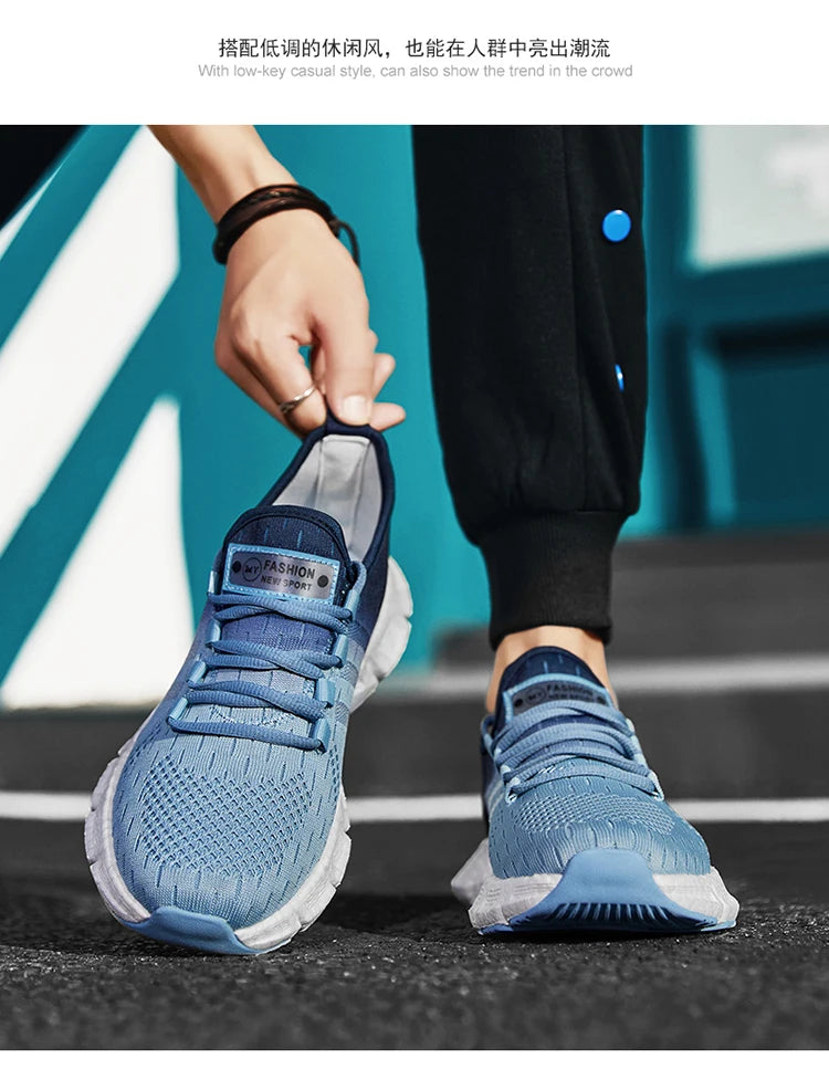 Zapatillas de deporte ligeras a la moda para hombre, zapatos deportivos cómodos y transpirables para caminar, calzado informal para correr, tenis, entrenamiento de gimnasia