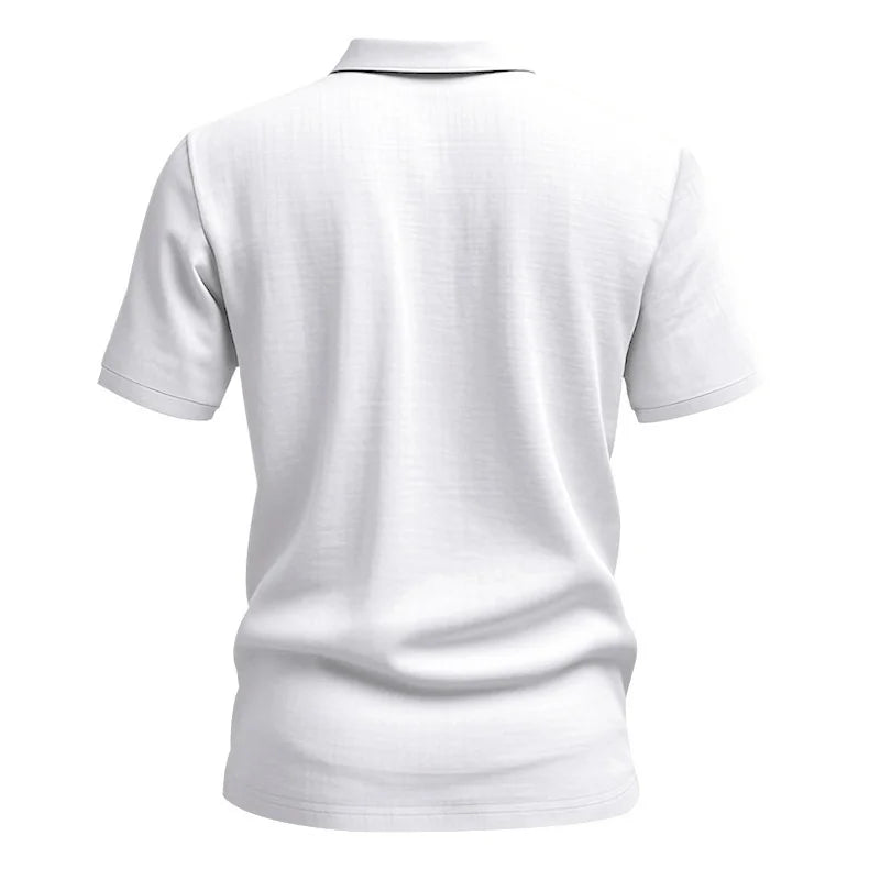 Camisa POLO de manga corta de lino y algodón de alta calidad para hombre, camisa informal holgada y cómoda, camisetas de verano con botones y cuello vuelto