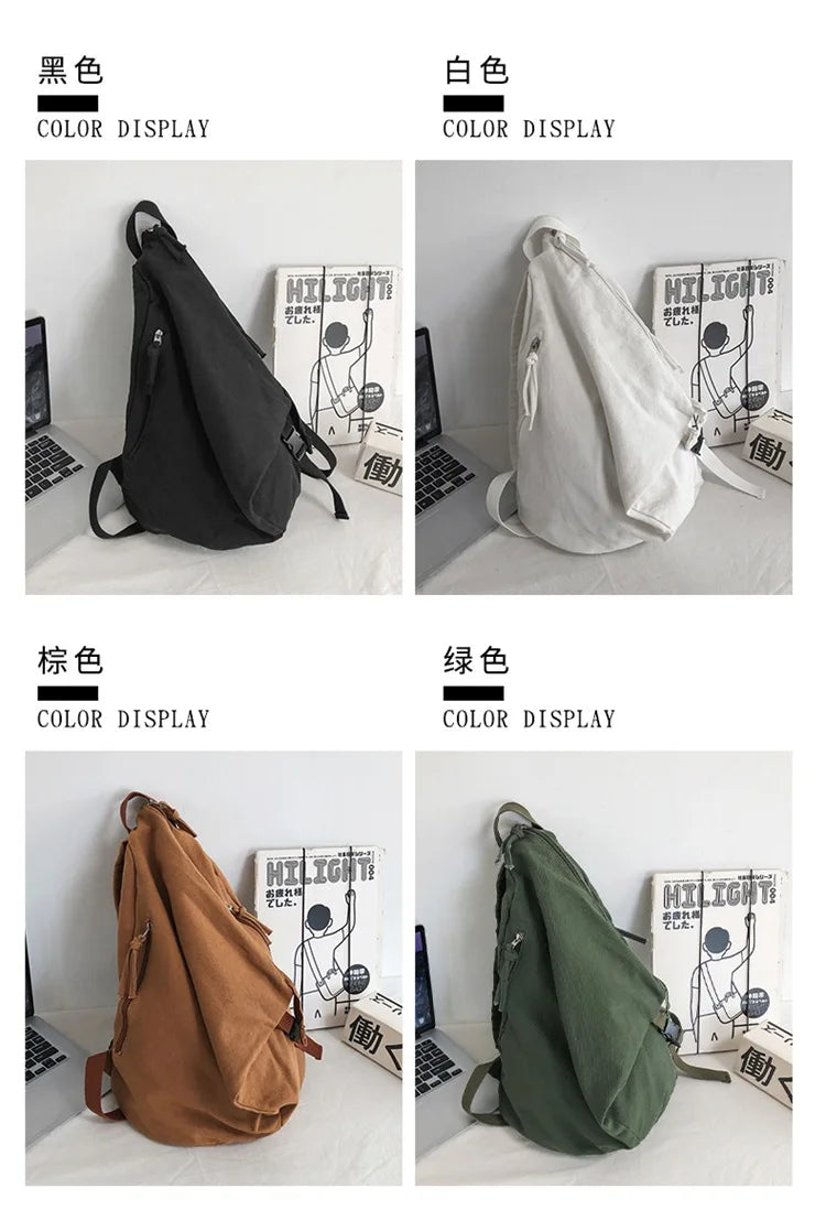 Mochila de lona de estilo japonés informal y a la moda para estudiantes de secundaria y universitarios mochila para mujeres 가mochilas masculinas