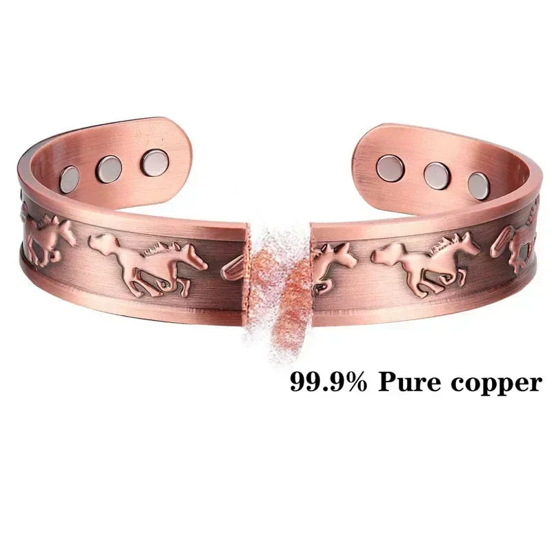 Pulsera magnética de cobre puro para hombres, imanes ajustables para artritis, brazalete para mujeres, terapia, brazaletes de energía para la salud, triangulación de envíos/al por mayor