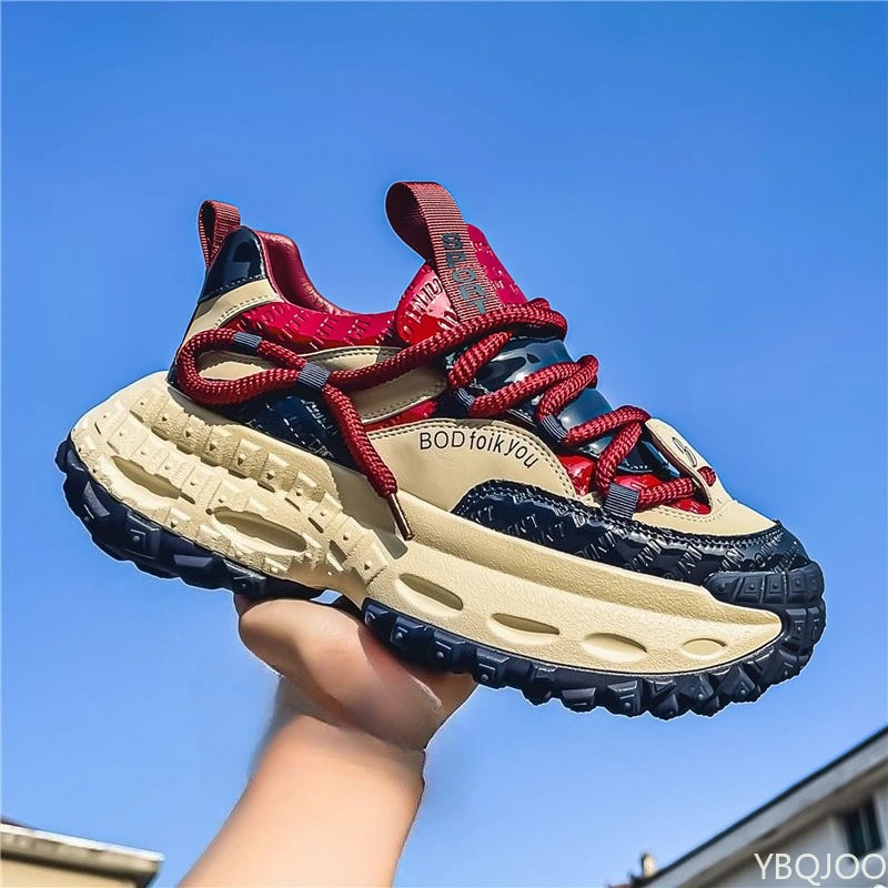 Novedad de primavera y verano para hombre, zapatos deportivos informales y cómodos con suela gruesa y versátiles a la moda para aumentar la altura
