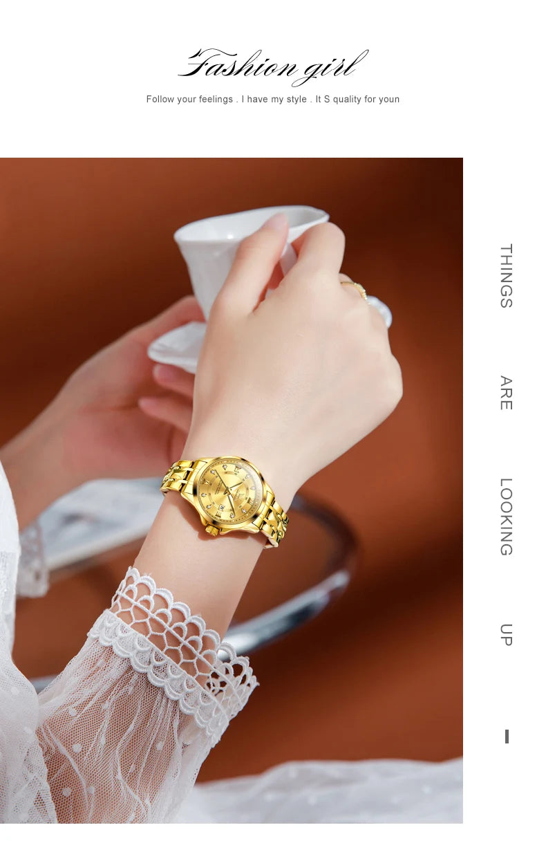 OLEVS, reloj de cuarzo Original superior para parejas, reloj de lujo con esfera de diamante a escala romana para hombres y mujeres, reloj de mano resistente al agua con correa de rombos