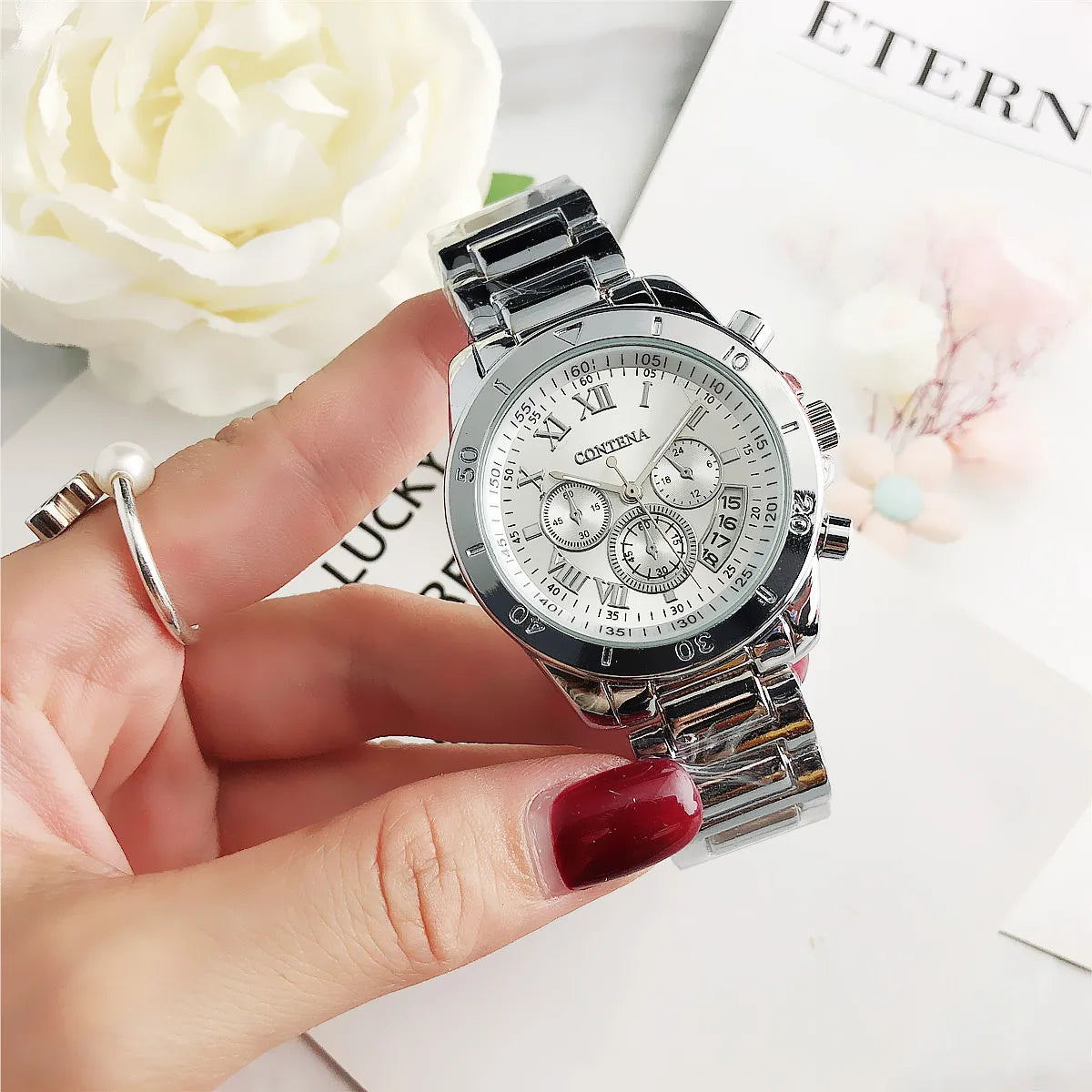 CONTENA Top Brand Luxury Watches for Women Fashion Creative Steel Bracelet Women's Watches Ladies Quartz Watch Reloj Mujer