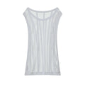 Camisetas sin mangas para hombre, camiseta interior sin mangas, chaleco hueco transparente de malla Sexy, camiseta de rejilla, camiseta musculosa