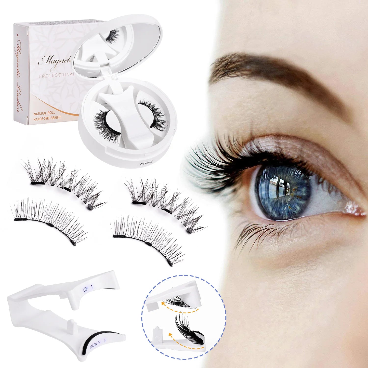 Magnetic Fake Eyelashes Set – Reusable 3D, No Glue, Waterproof