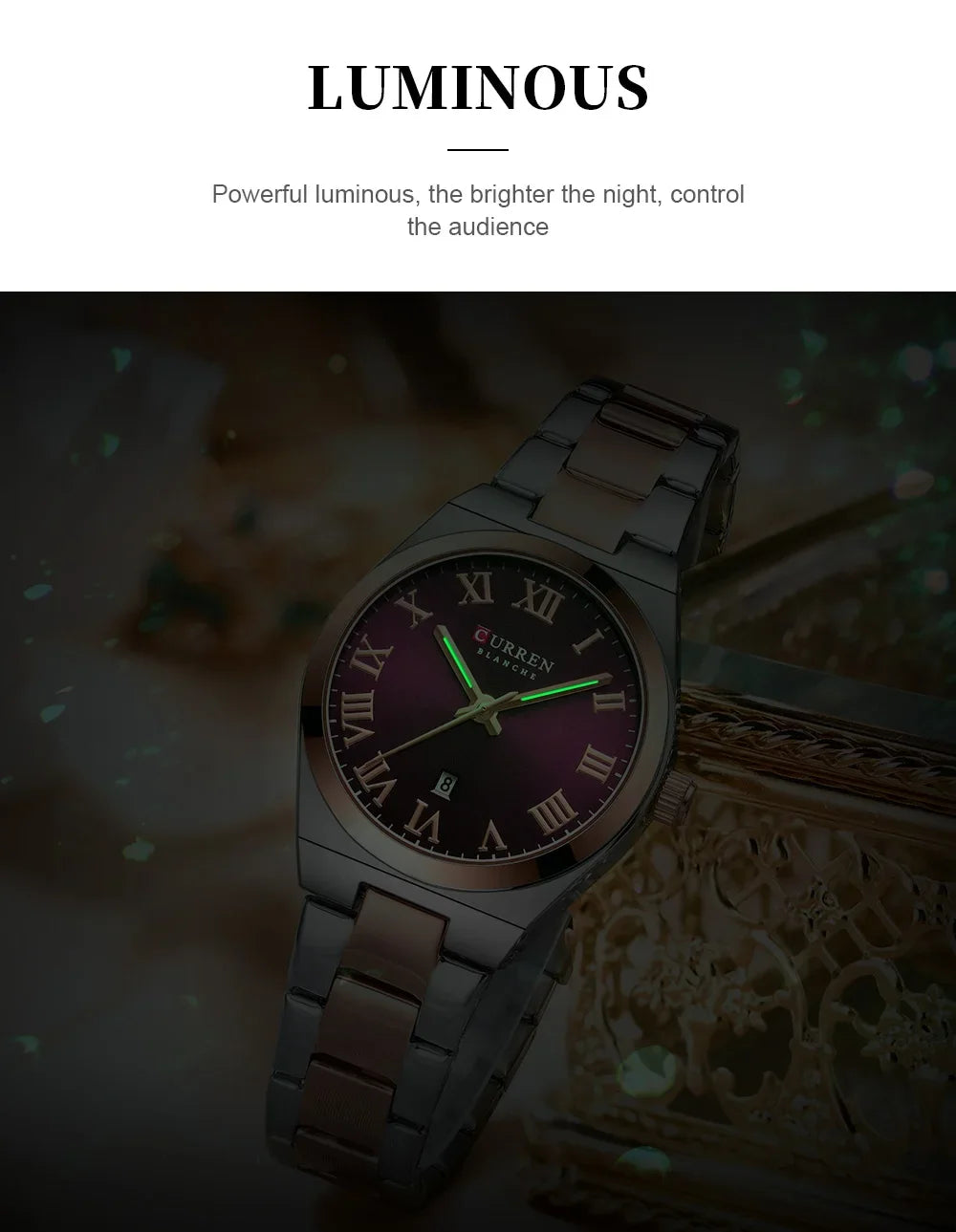 Reloj CURREN para mujer, relojes para mujer, relojes para mujer, vestido de moda resistente al agua, pulsera de acero inoxidable, relojes analógicos con fecha