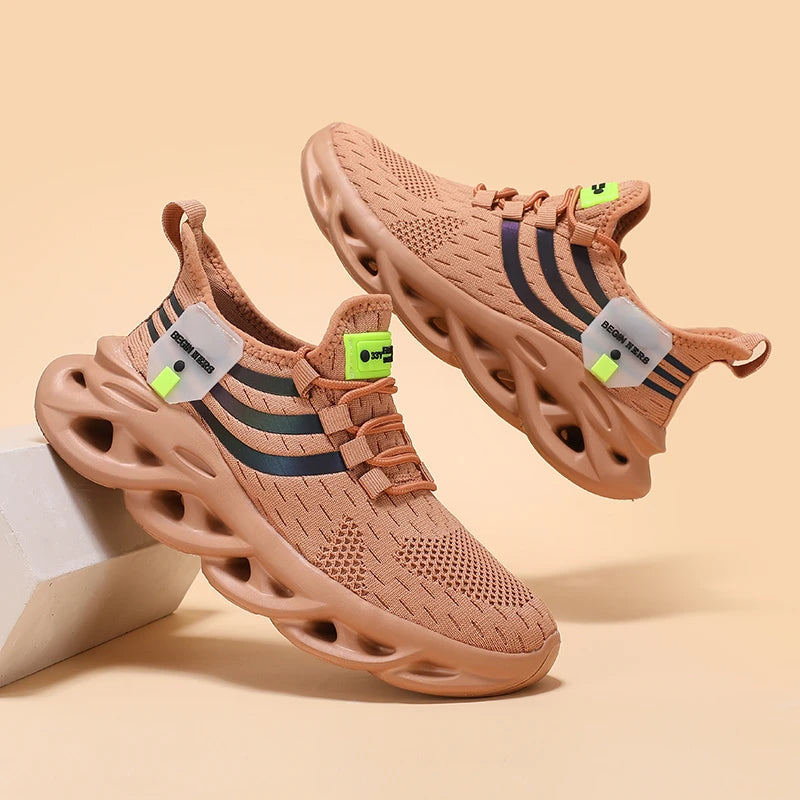 Zapatillas de deporte de malla para hombre, Calzado cómodo y ligero para senderismo al aire libre, transpirable, a la moda, zapatos informales para correr, Tenis