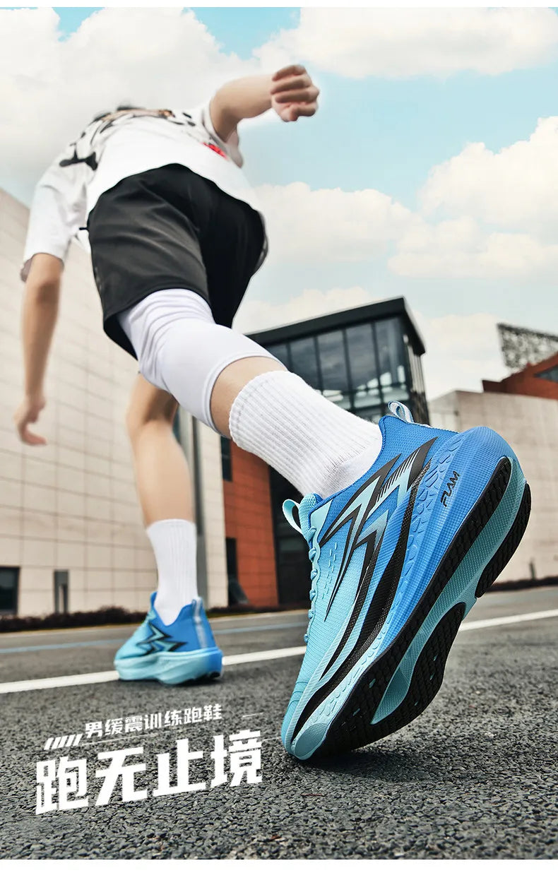 Zapatillas para correr especialidad maratón hombres deportes transpirables ligeros tablero de carbono mujeres cómodas zapatillas deportivas antideslizantes