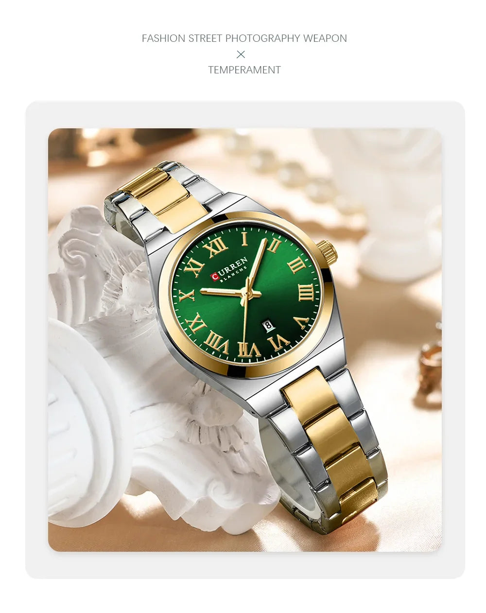 Reloj CURREN para mujer, relojes para mujer, relojes para mujer, vestido de moda resistente al agua, pulsera de acero inoxidable, relojes analógicos con fecha