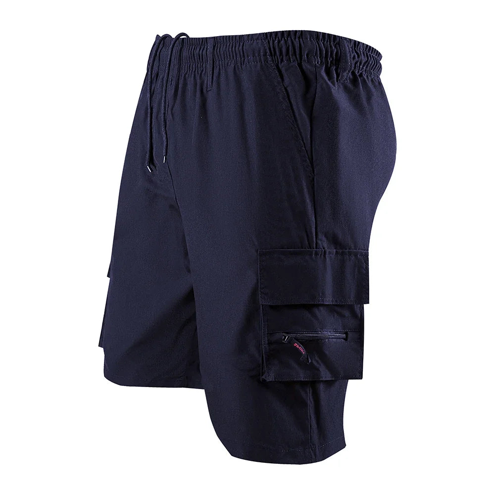 Pantalones cortos Cargo de verano para hombre, pantalones cortos informales holgados de Color sólido, pantalones cortos militares con bolsillo a la moda, pantalones deportivos para correr de camuflaje para hombre