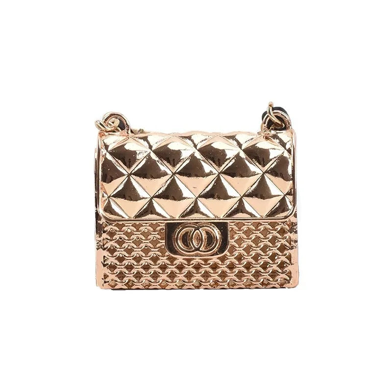 Mini bolsos de cena para mujer, caja pequeña de metal a la moda, bolso de hombro con cadena de perlas de diseñador, accesorios de ropa, bolso cruzado