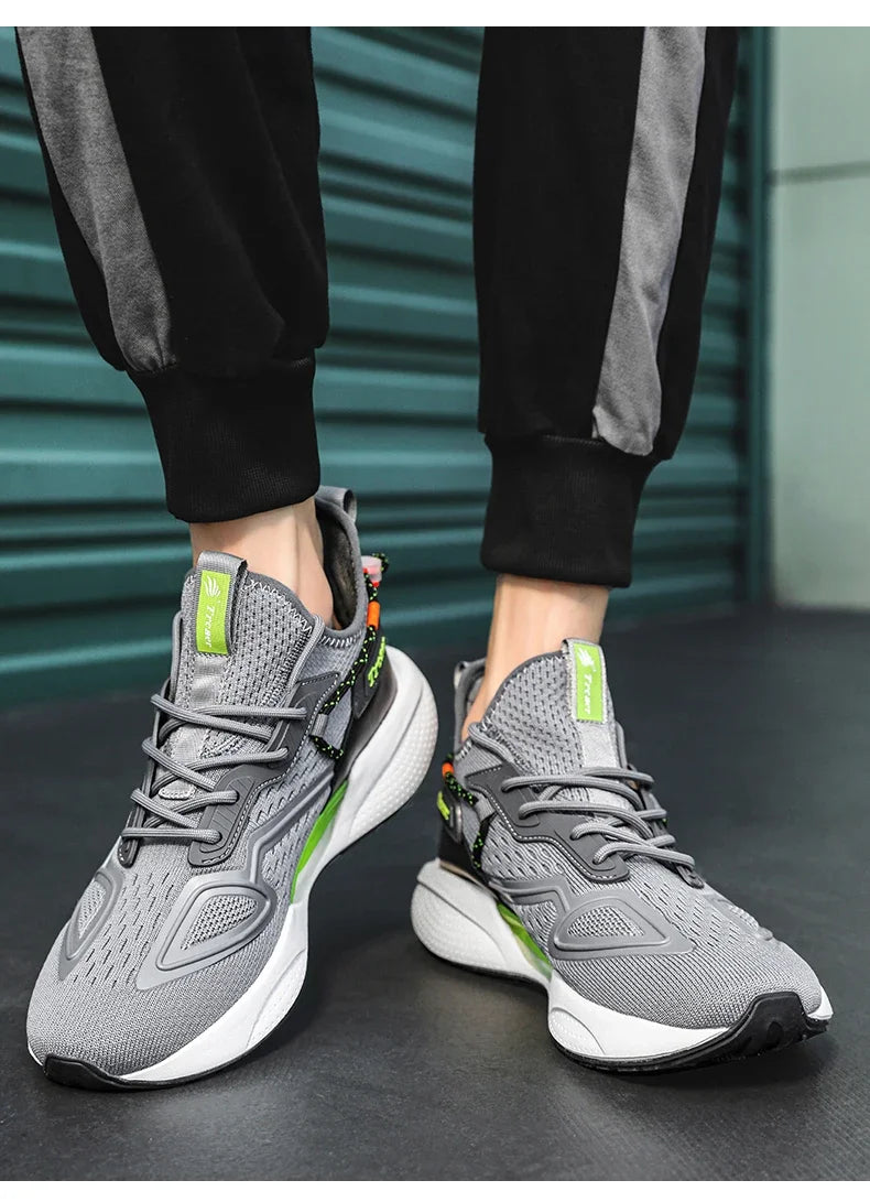 Zapatillas de deporte para hombre, zapatillas para correr de alta calidad con zapato de palomitas de maíz, cómodas zapatillas Unisex para correr, caminar, tenis informales, transpirables y ligeras