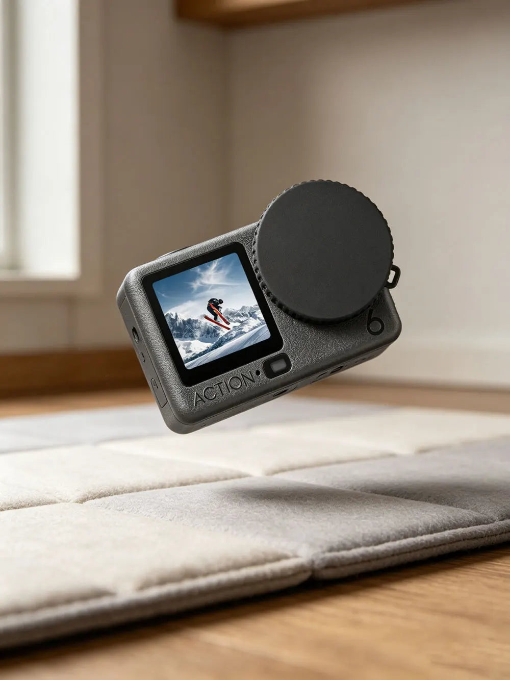 Tapa de Lente de Silicona para DJI OSMO Action 6 – Antiarañazos, Antipolvo, con Cordel