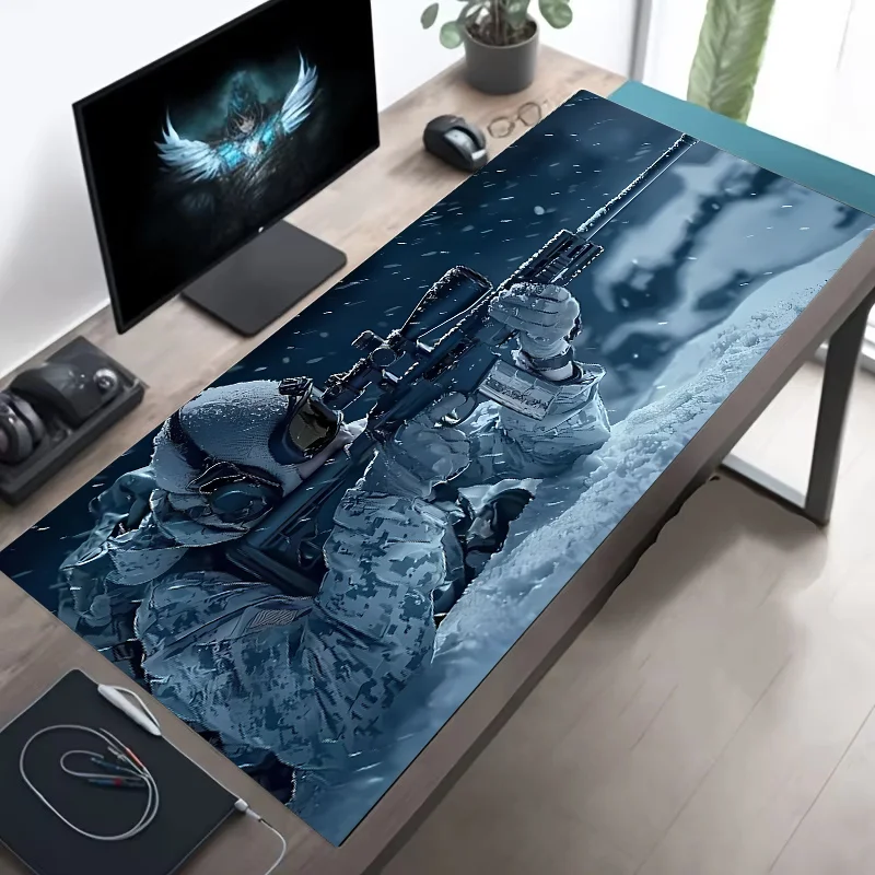 Mousepad XXL Gamer Antideslizante – Bordes Cosidos, Diseño Militar, Varios Tamaños