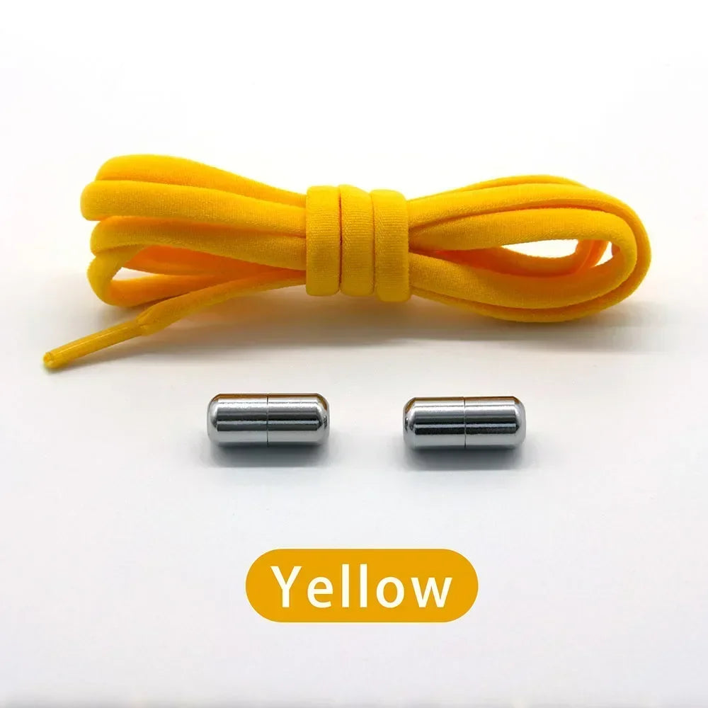 Cordones elásticos sin atar, cordones semicirculares para zapatillas de deporte para niños y adultos, cordones de bloqueo de Metal para perezosos rápidos, cuerdas para zapatos